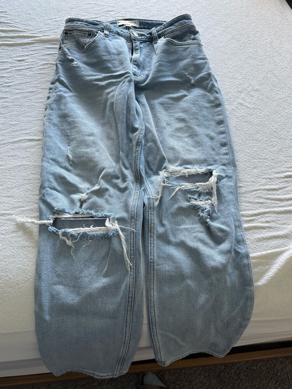 Abercrombie & Fitch Light Blue High Rise Mom Jeans